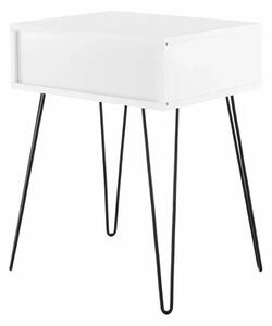 Industriálny nočný stolík, biela-čierna (k275065)
