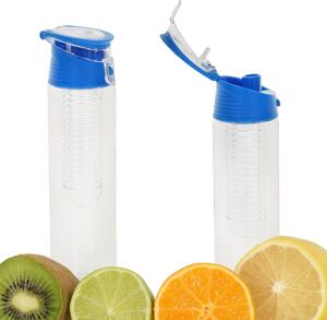 Fľaša na vodu s ovocnou vložkou 800 ml modrá