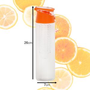 Fľaša na vodu s ovocnou vložkou 800 ml oranžová