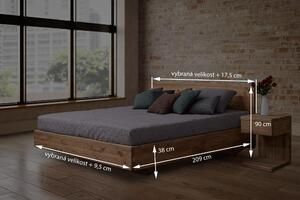 Masívna dubová posteľ Pavla vrátane roštu a úložného priestoru - 140x200 cm