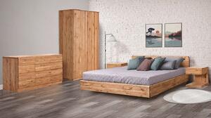 Masívna dubová posteľ Pavla vrátane roštu a úložného priestoru - 90x200 cm