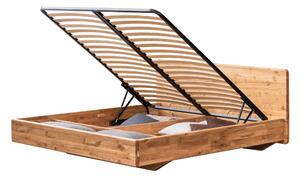 Masívna dubová posteľ Pavla vrátane roštu a úložného priestoru - 200 × 200 cm