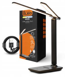 Smart LED LED stolná dotyková stmievateľná pracovná lampička 2x5W/2x200Lm/USB-C/čierna farba