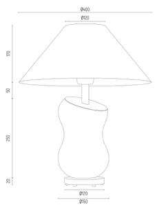 Stolová lampa Veneto s textilným tienidlom v bielej farbe