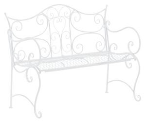 Rustikálna kovová lavička Tar - Biela