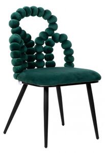 Jedálenská stolička BUBBLE BEAM zamatová zelená 873756
