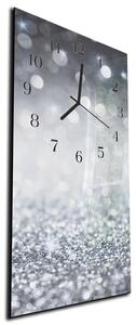 Nástenné hodiny 30x60cm abstrakt strieborné trblietky - plexi