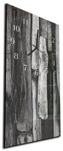Nástenné hodiny 30x60cm maľované drevo šedý abstrakt - plexi