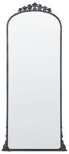 Nástenné zrkadlo čierne kovové 51 x 114 cm na stenu dekoratívne glamour štýl závesné dekorácie