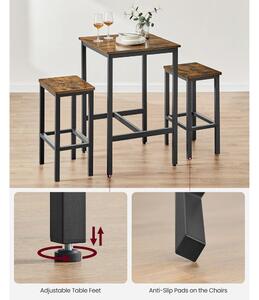 VASAGLE Barový set Industry - stôl + 2 ks stoličky