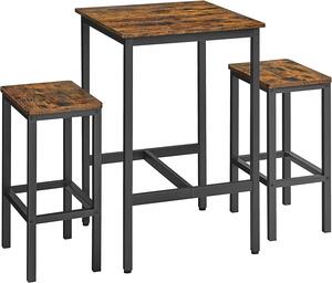 VASAGLE Barový set Industry - stôl + 2 ks stoličky