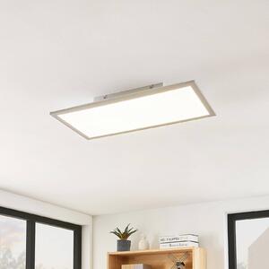 Lindby LED panel Stenley, 4 000 K, 60 cm x 30 cm, strieborná/biela, Biela / opálová, Kuchyňa, Plast, Moderný, Stropné svetlo