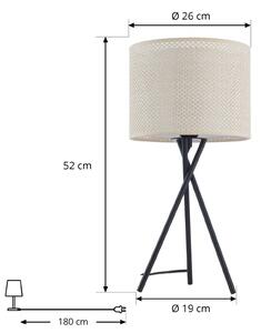 Lindby Soula stolová lampa látka Ø 26 cm