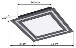 Lucande Leicy stropné LED svetlo RGBW čierna 34 cm