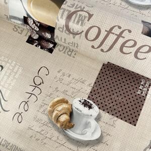 Metráž Obrusovina PVC hrubá - Káva a croissant