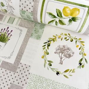 Metráž Obrusovina PVC hrubá - Patchwork zelená