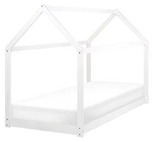 Detská posteľ biela borovicové drevo 90 x 200 cm s lamelovým roštom posteľ pre deti