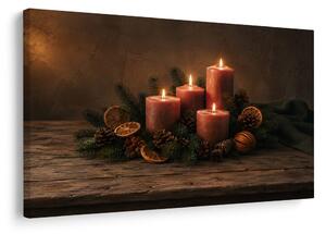 Obraz adventné sviečky s ihličím