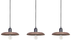 Závesná lampa s 5 tienidlami tmavohnedá mangové drevo prírodné drevené stropné svietidlo boho štýl ručne vyrobené bytové doplnky