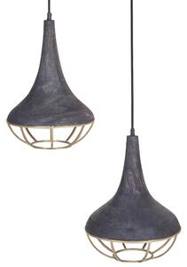 Závesná lampa čierna mosadzná prírodné drevené tienidlo boho štýl ručne vyrobené bytové doplnky