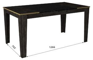 Jedálenský stôl (pre 6 osôb) Verdon (Čierna + Zlatá). Vlastná spoľahlivá doprava až k Vám domov. 1072118
