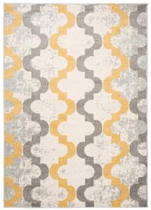 Kusový koberec AZUR maroko - sivý / biely / žltý