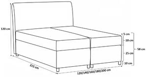 Boxspringová posteľ 120x200 LUCA - sivá + topper ZDARMA