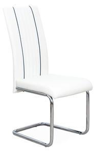 Jedálenská stolička, ekokoža biela/čierna/chróm, LESANA