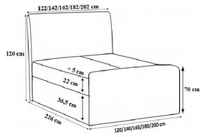 Čalúnená posteľ Maxim 160x200, biela eko koža + TOPPER