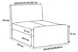 Čalúnená posteľ Maxim 140x200, biela eko koža