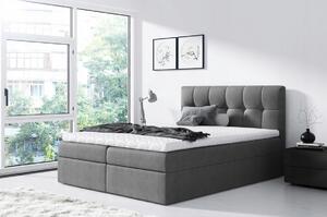 Jednoduchá posteľ Rex 180x200, šedá + TOPPER