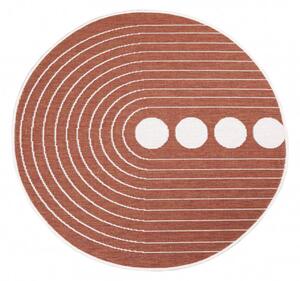 Obojstranný koberec DuoRug 5739 červený kruh
