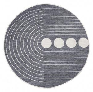 Obojstranný koberec DuoRug 5739 sivý kruh