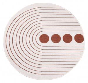 Obojstranný koberec DuoRug 5739 červený kruh