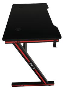 KONDELA Herný stôl/počítačový stôl, čierna/červená, MACKENZIE 120cm