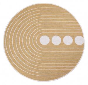 Obojstranný koberec DuoRug 5739 okrovo žltý kruh
