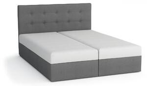 Boxspringová posteľ 160x200 SISI, šedá + čierna eko koža