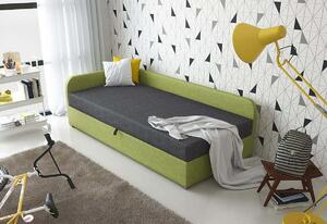 Čalúnená posteľ VALESKA 80x200, zelená + šedá