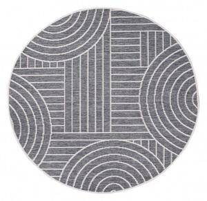 Obojstranný koberec DuoRug 5842 sivý kruh