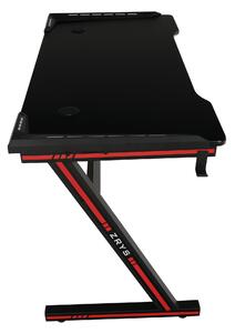 KONDELA Herný stôl/počítačový stôl, s RGB LED osvetlením, čierna/červená, MACKENZIE 120cm