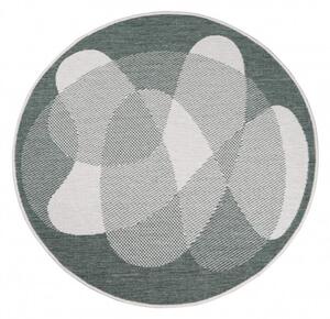 Obojstranný koberec DuoRug 5835 zelený kruh