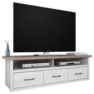 TV DIEL, biela, farby hľuzovkového duba, 148/46/43 cm Carryhome - TV nábytok
