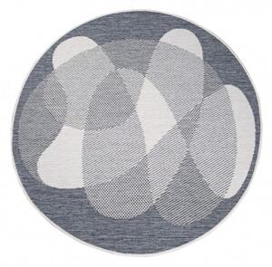 Obojstranný koberec DuoRug 5835 sivý kruh