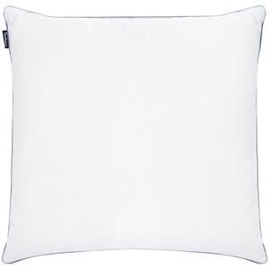 Nízky vankúš na spanie biely trojkomorový kačacie perie a páperie 80 x 80 cm prémiový bavlnený poťah