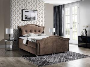 Kúzelná rustikálna posteľ Bradley Lux 200x200, hnedá + TOPPER