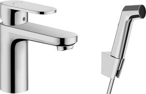 Hansgrohe Vernis Blend - Umývadlová batéria 100 s ručnou sprchou Bidette a sprchovou hadicou 160 cm, chróm 71215000