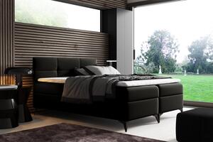 Elegantná posteľ potiahnutá eko kožou Floki 180x200, čierna