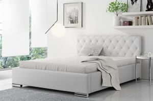 Čalúnená manželská posteľ Piero 200x200, biela eko koža