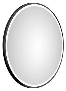 Okrúhle zrkadlo s LED svetlom DSK Design Desire / Ø 55 cm / 15 W / 220 V / IP24 / sklo / čierna