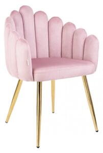 Jedálenská stolička LANA zamatová ružová 850030